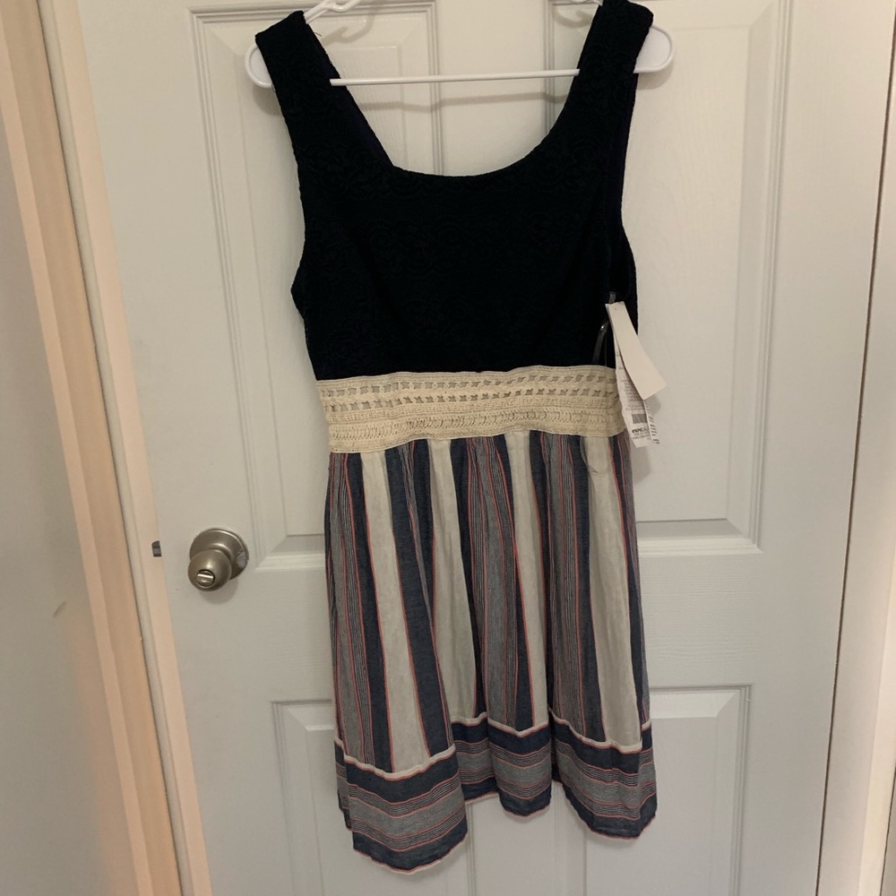 Navy, Cream, & Blush sundress